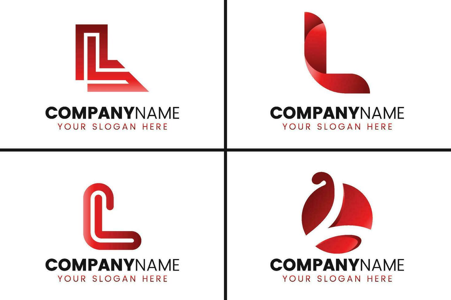 Creative monogram letter L logo design collection vector