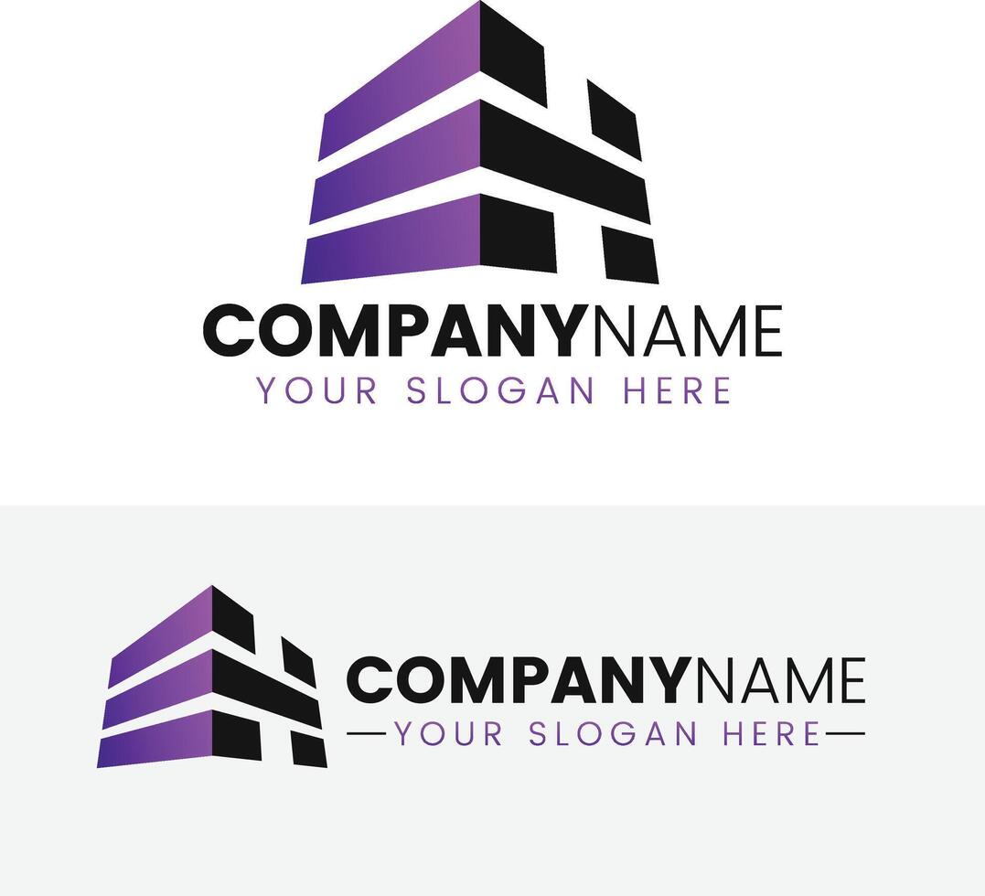 Creative monogram letter eh Building logo design vector