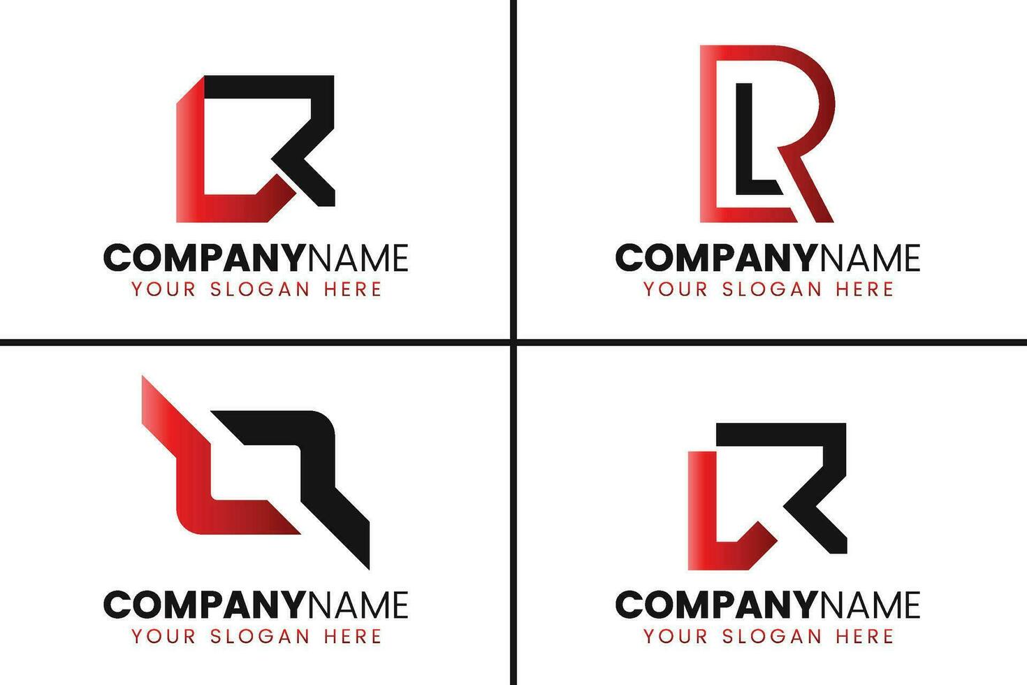 creativo monograma letra lr logo diseño colección vector