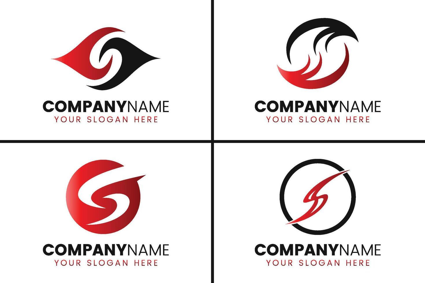 Creative monogram letter s logo design collection vector