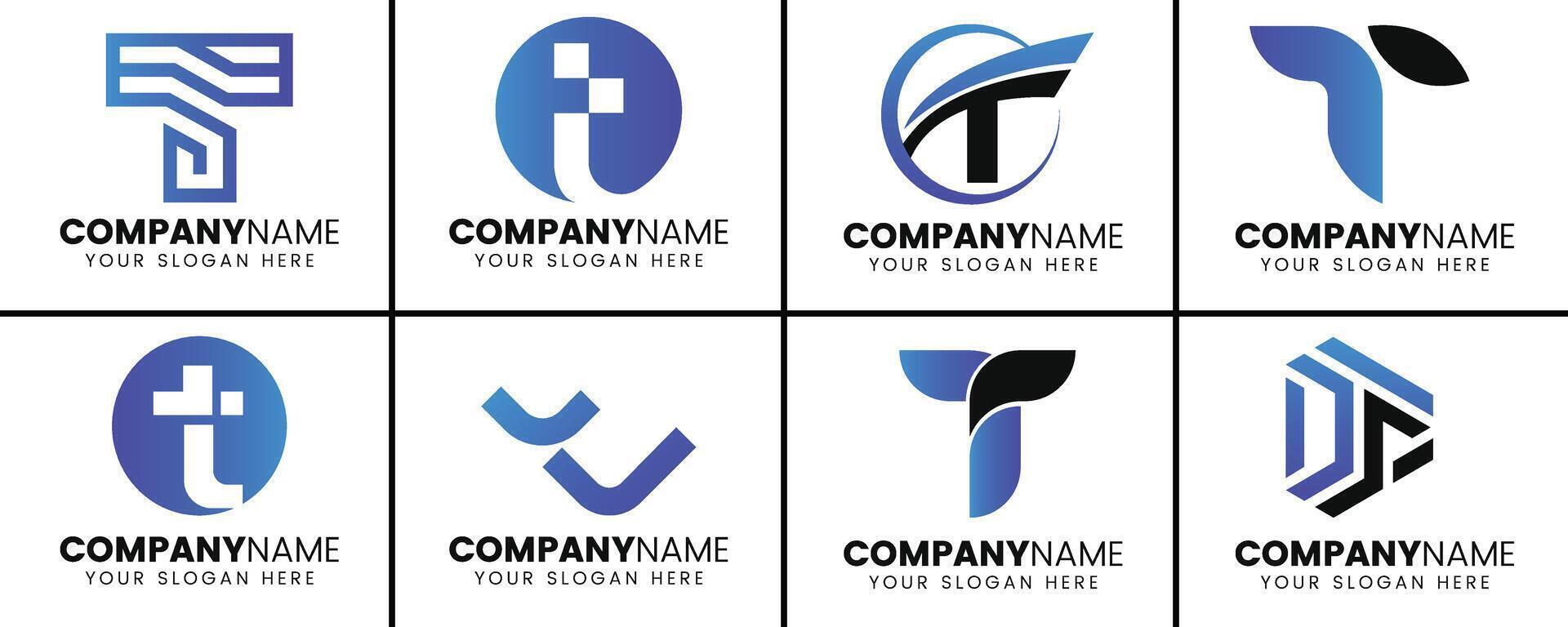 Letter t logo design collection vector