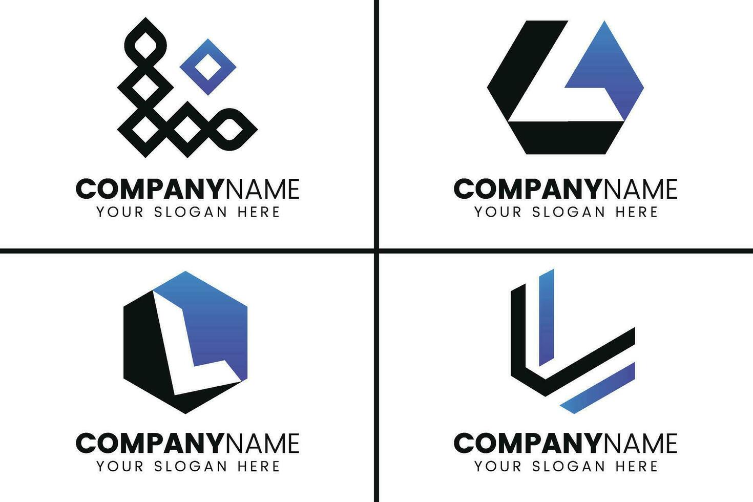 creativo monograma letra l logo diseño colección vector