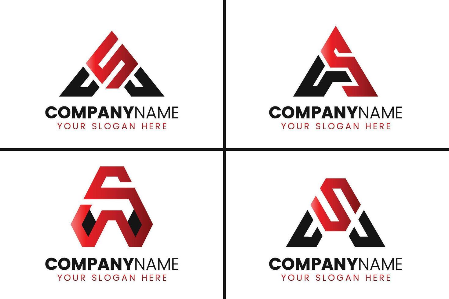 Creative monogram letter sa logo design collection vector