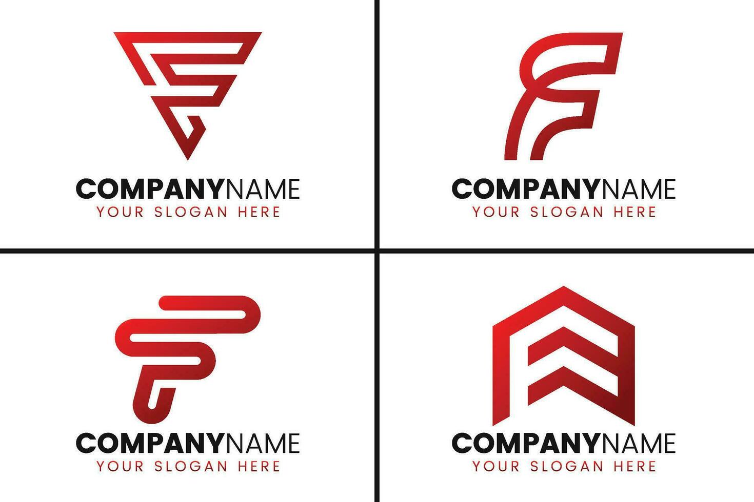 creativo monograma letra F logo diseño colección vector