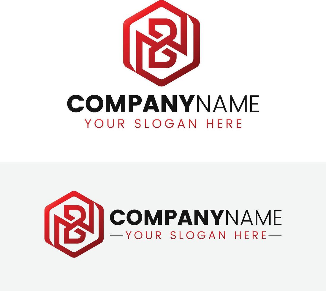 Creative monogram letter bn logo design collection vector