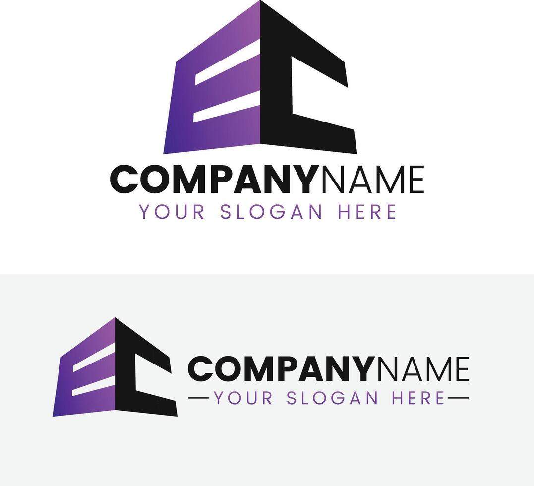 Creative monogram letter ec Building logo design vector