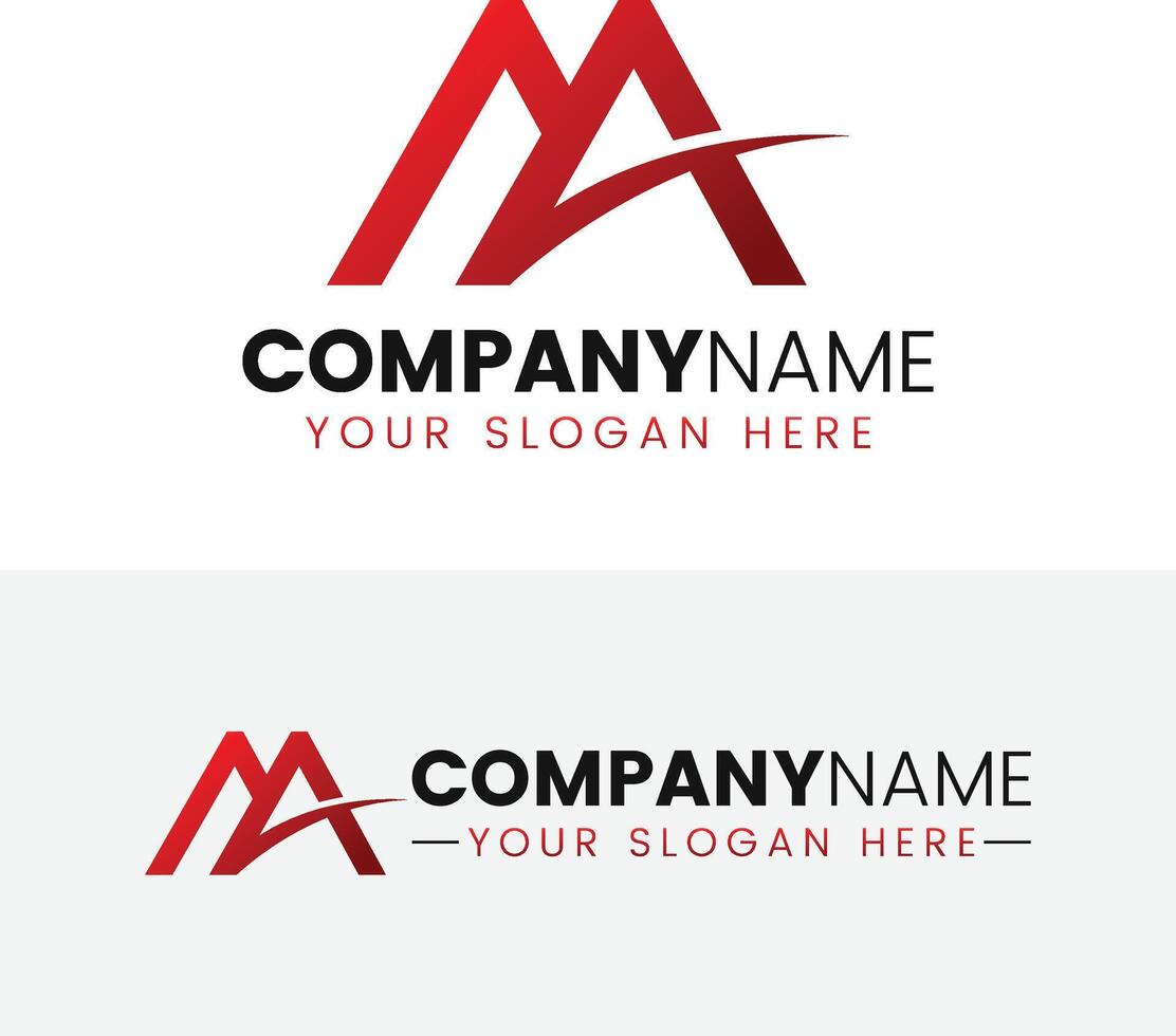 Creative monogram letter ma logo design vector