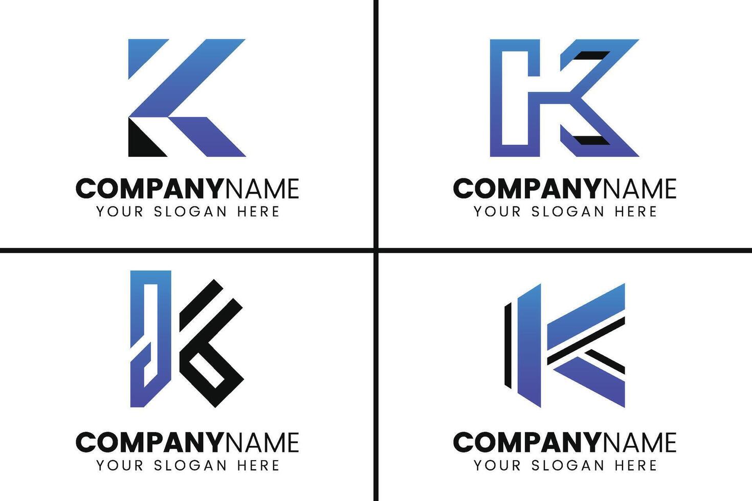 Creative monogram letter K logo design collection vector