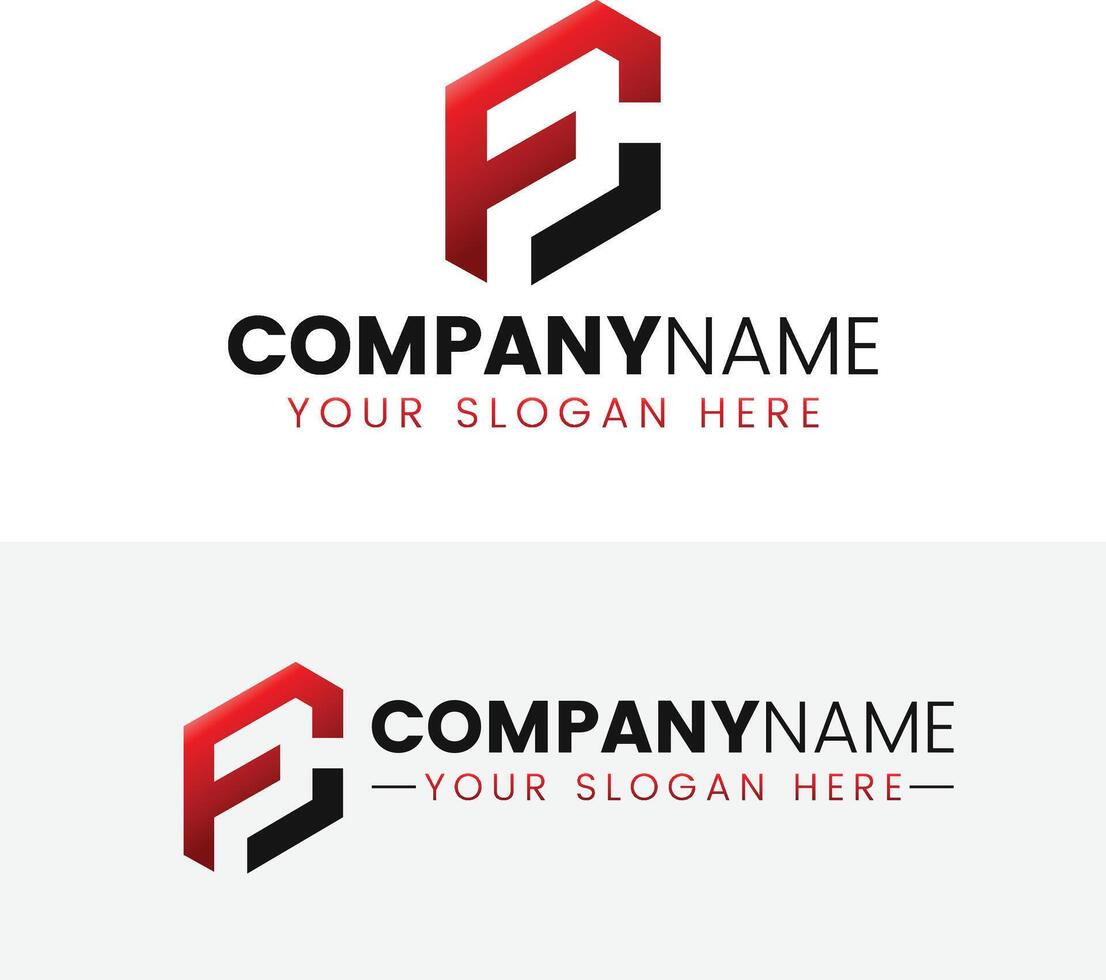 Creative monogram letter fpc logo design vector