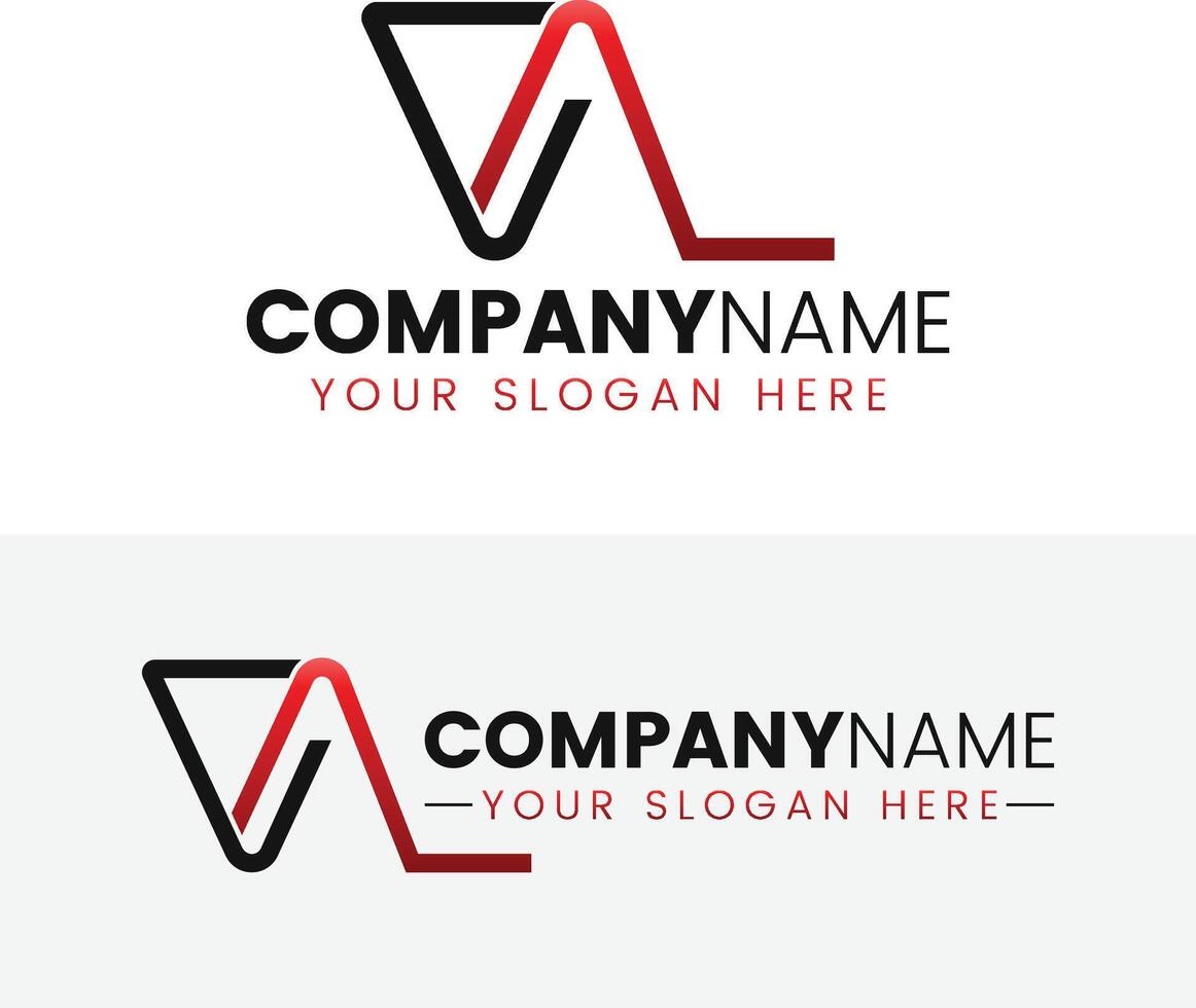 Creative monogram letter val logo design vector