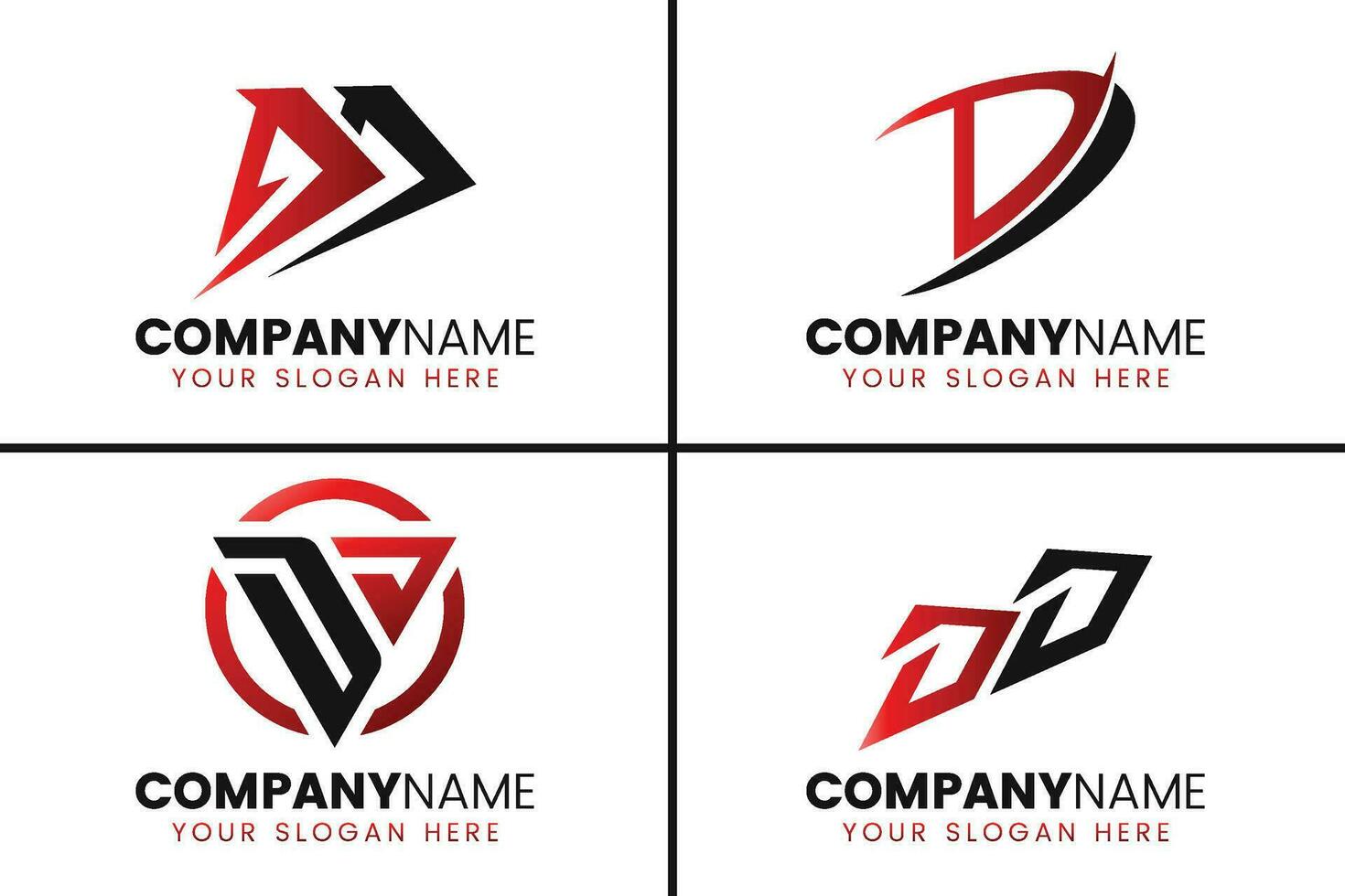 Creative monogram letter dd logo design collection vector