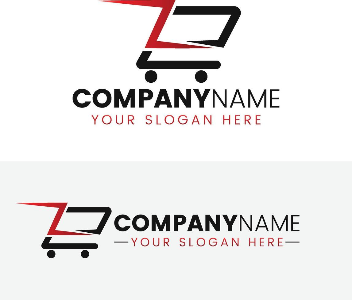 Fast ecommerce letter e logo design vector