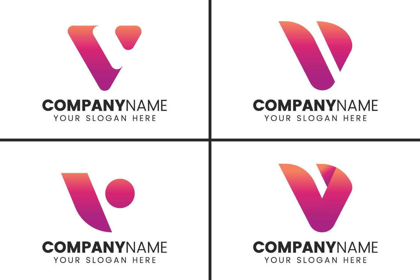 Creative monogram letter V logo design vector