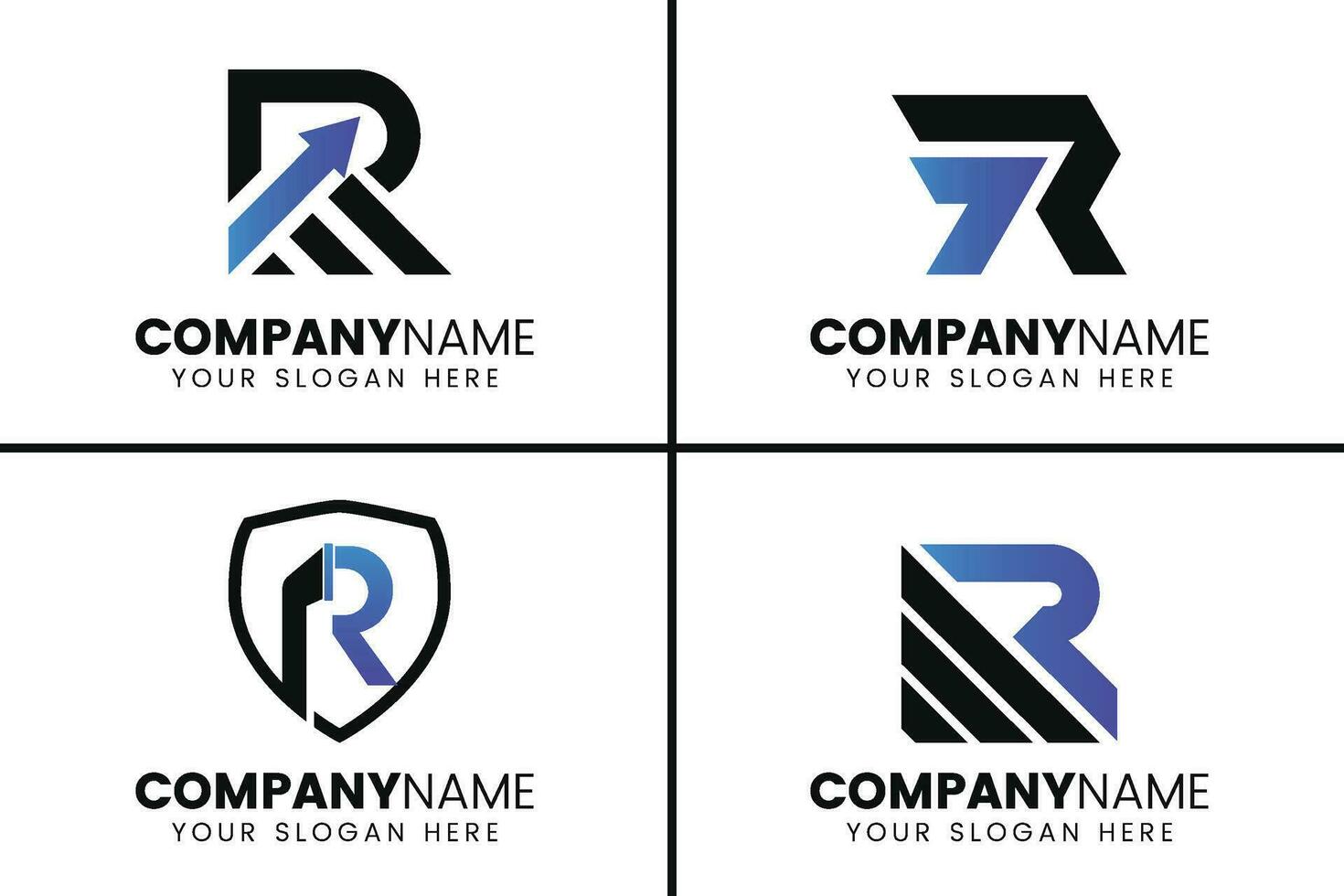 Creative monogram letter R logo design vector