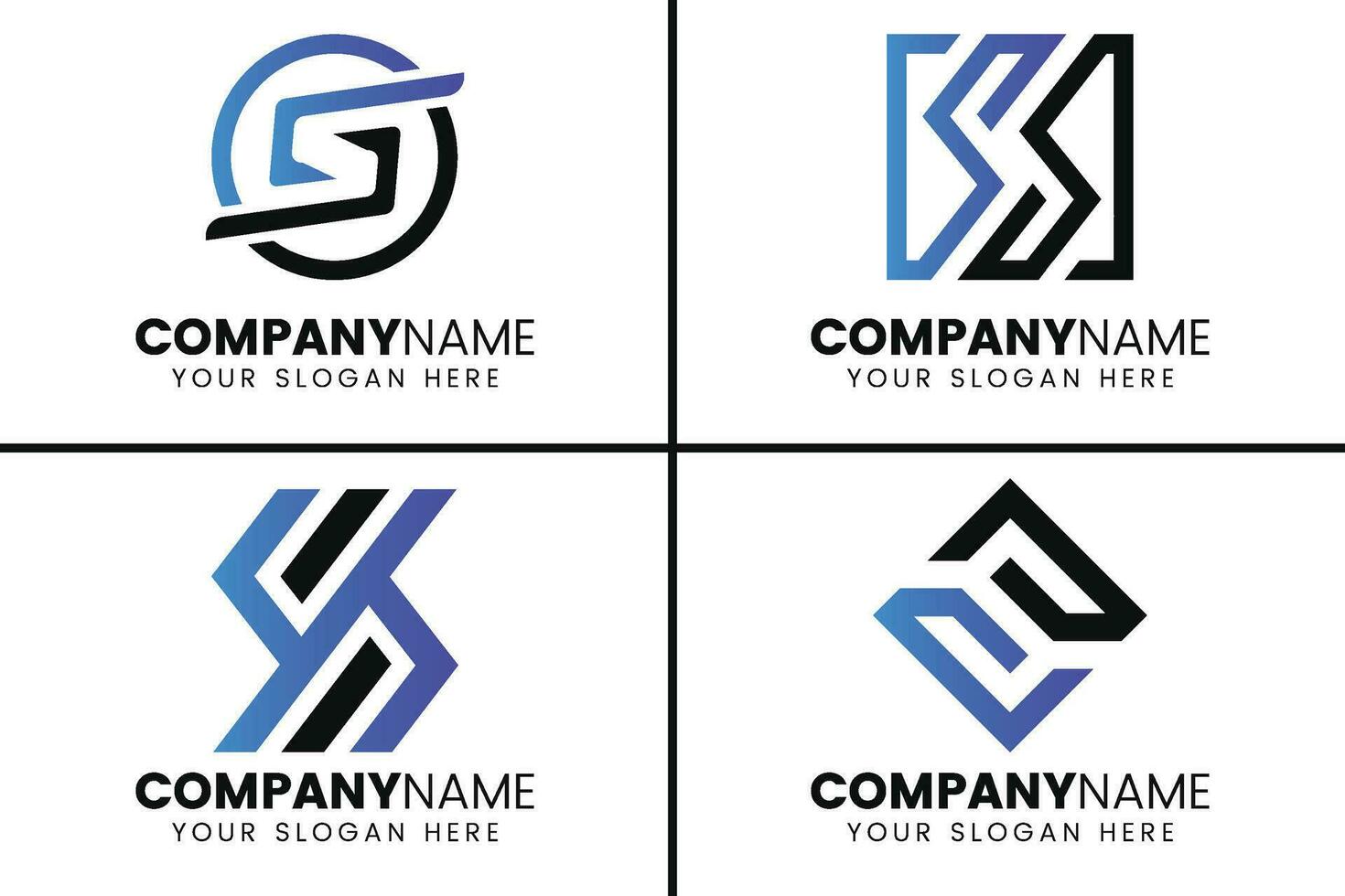 Creative monogram letter S logo design collection vector