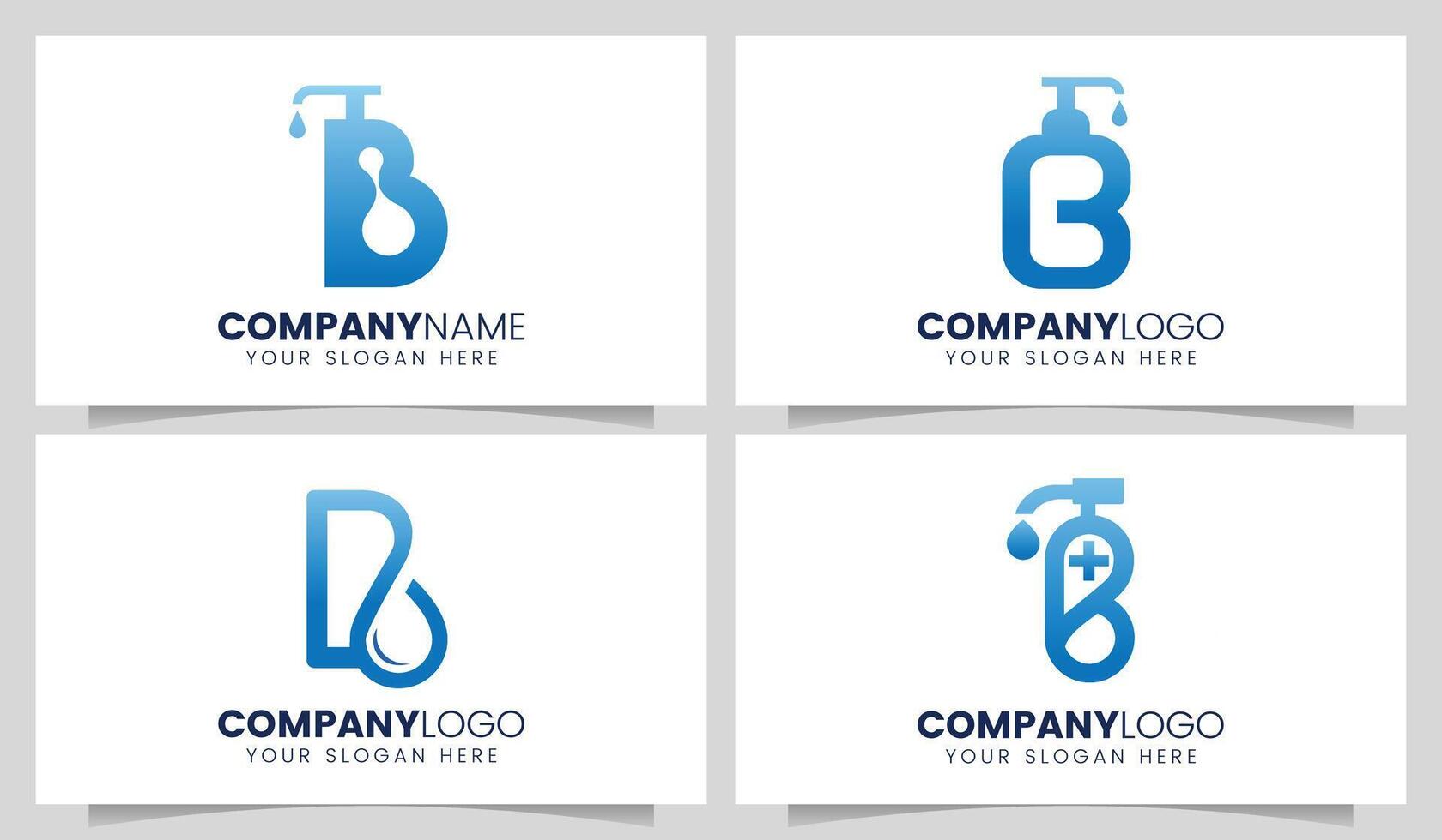 Blue modern hand sanitizer healthcare logo vector