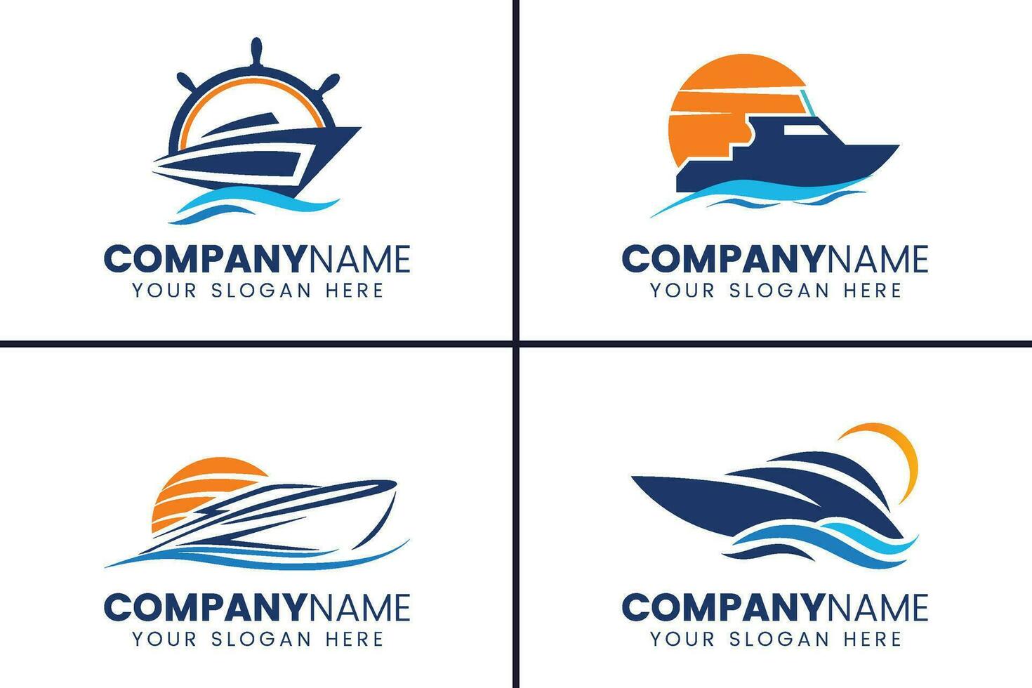 barco logo diseño colección vector