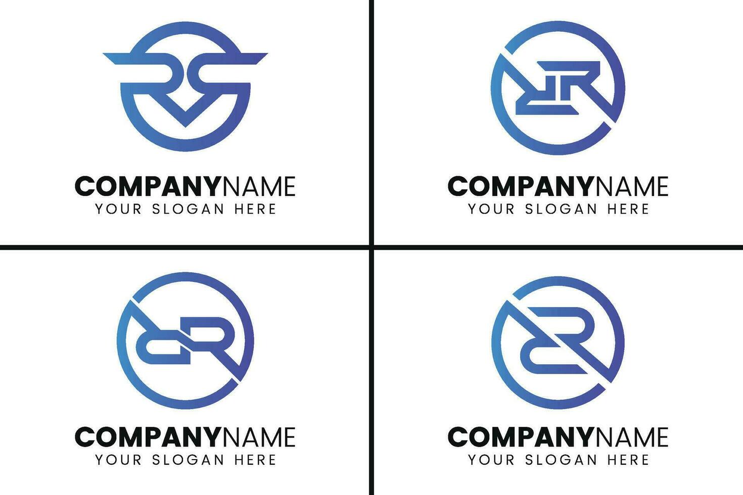 Creative monogram letter rr logo design vector
