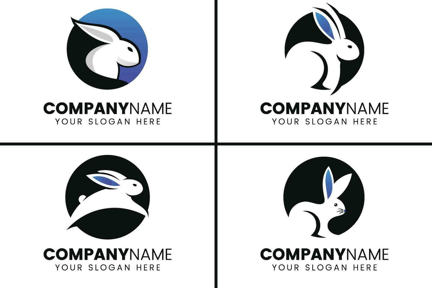 rabbit logo design collection vector