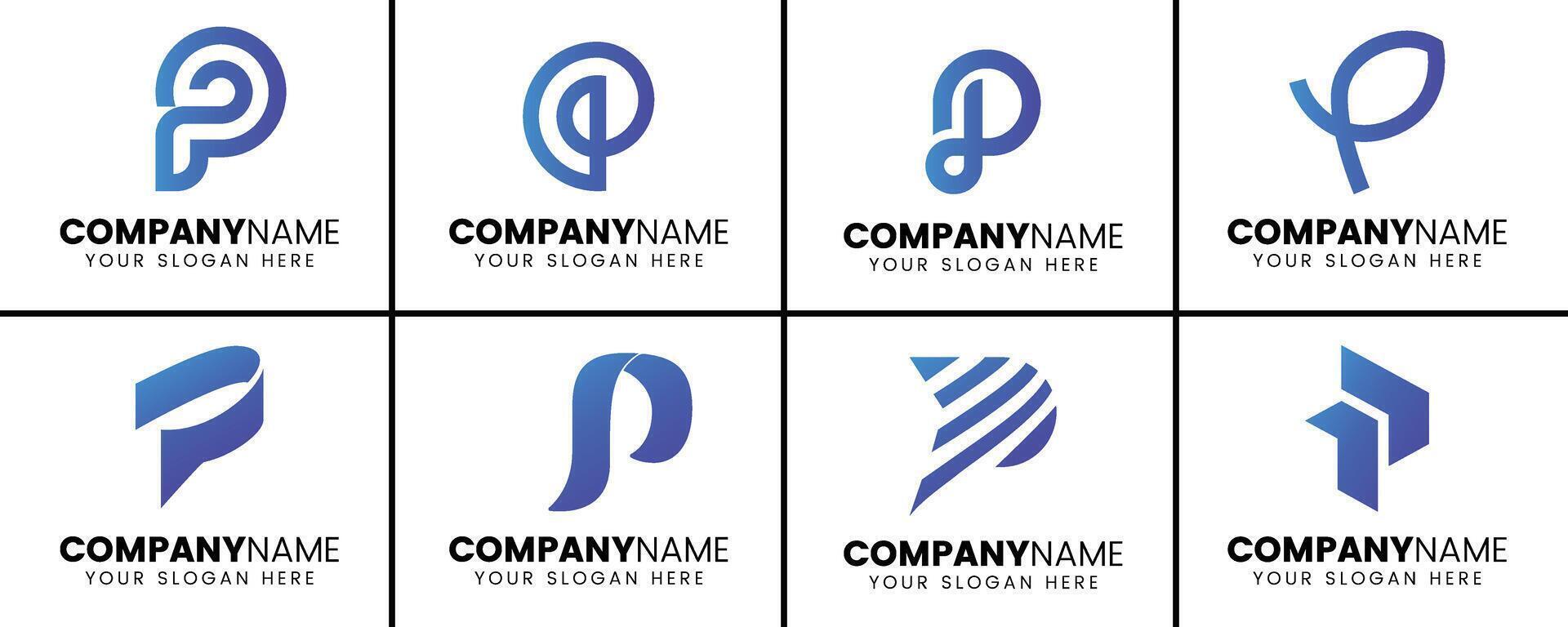 Creative monogram letter P logo design vector
