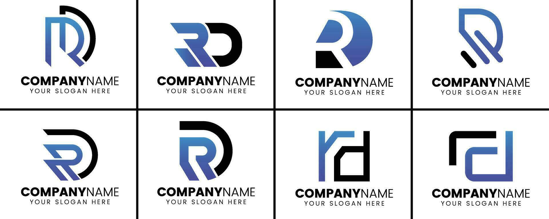 Creative monogram letter rd logo design vector