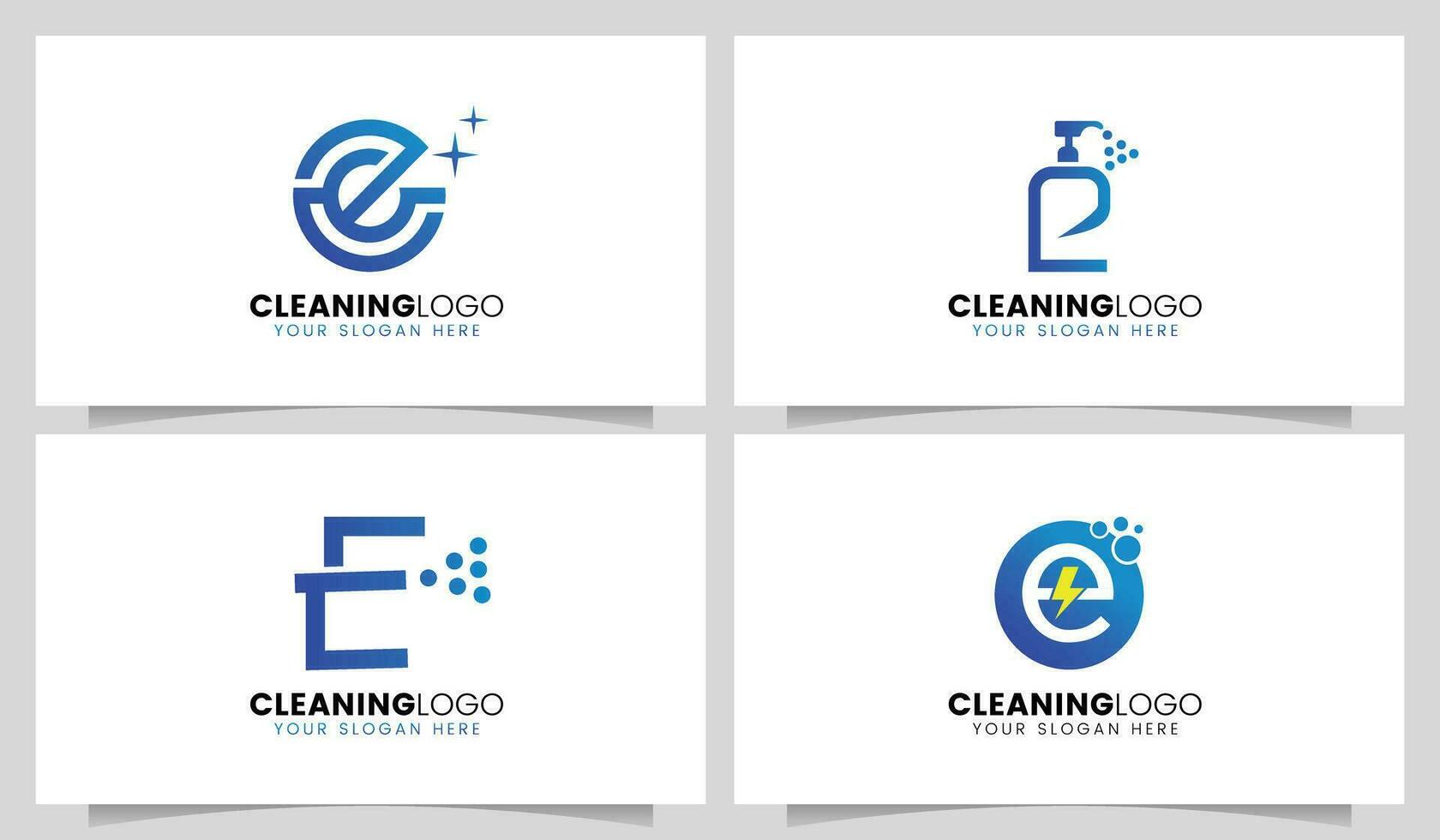 Letter E Hand Sanitizer Logo Design Collection vector