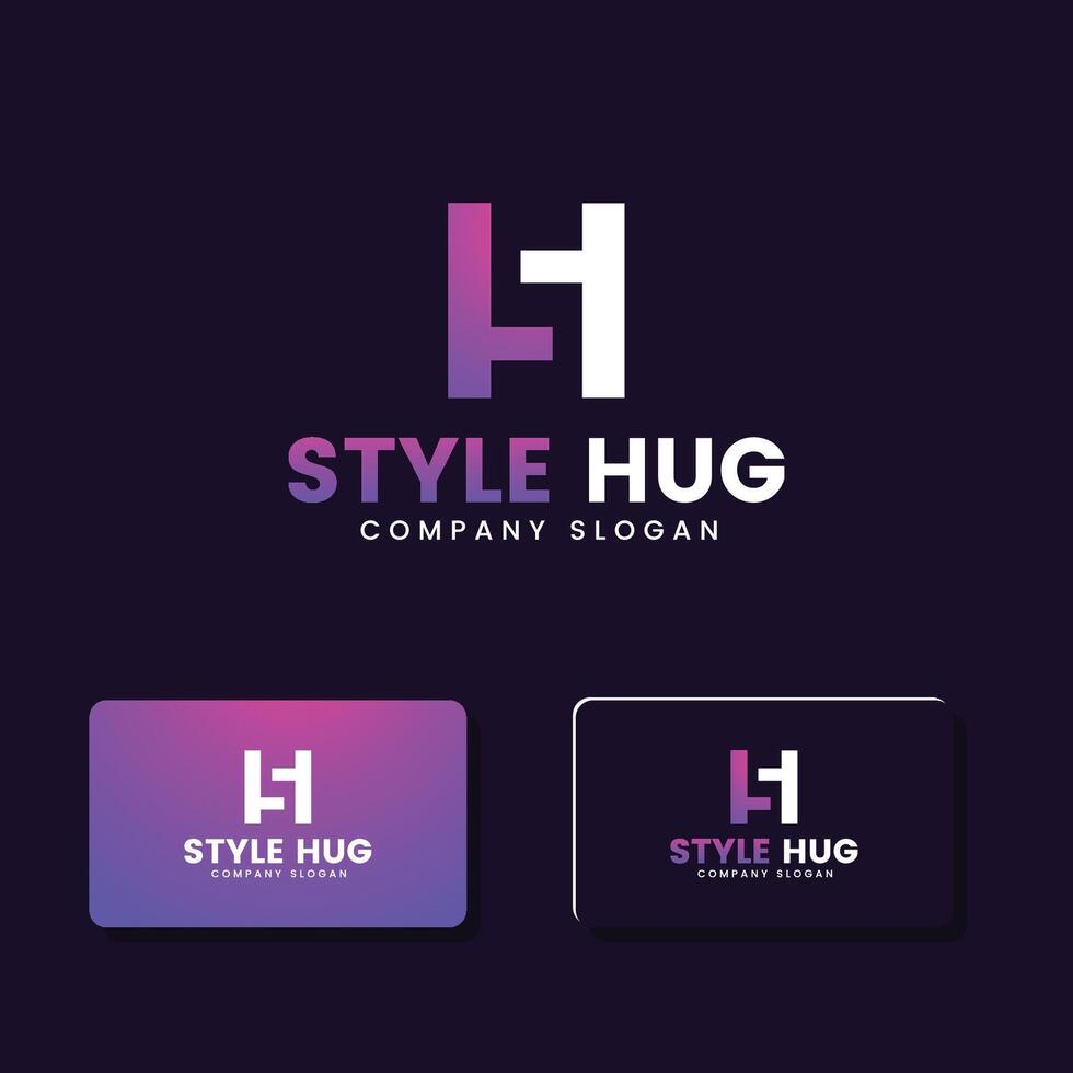 Creative monogram letter sh logo design vector