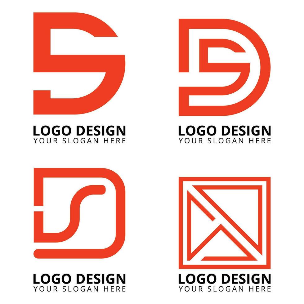 creativo monograma letra Dakota del Sur logo diseño vector