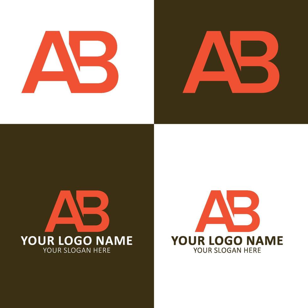 Creative monogram letter ab logo design vector