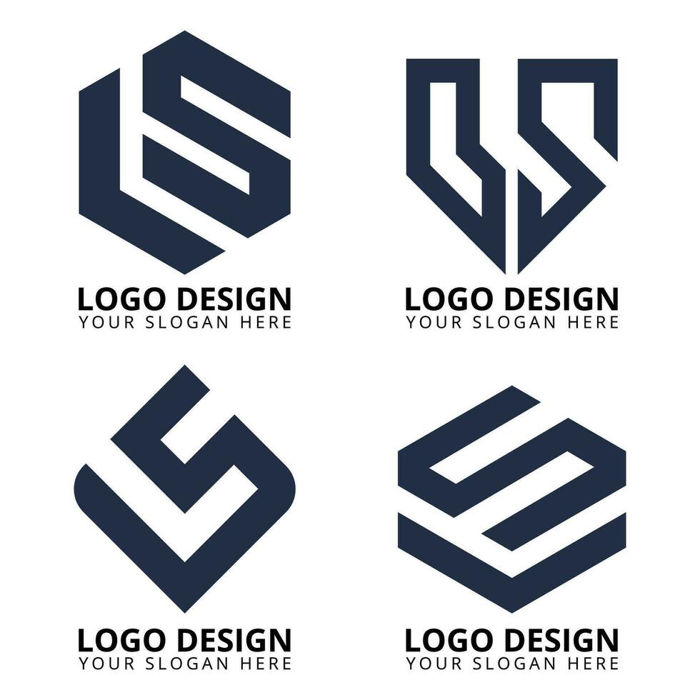 Creative monogram letter ls logo design vector