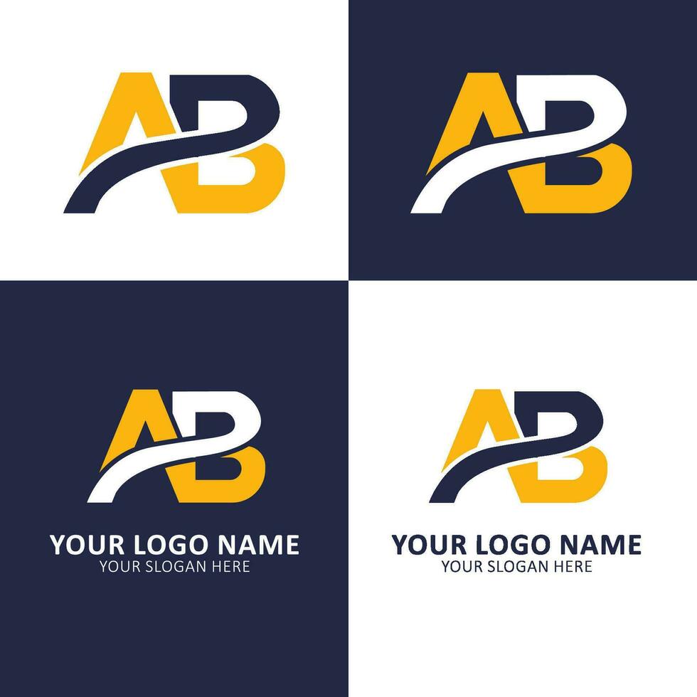 Creative monogram letter ab logo design vector