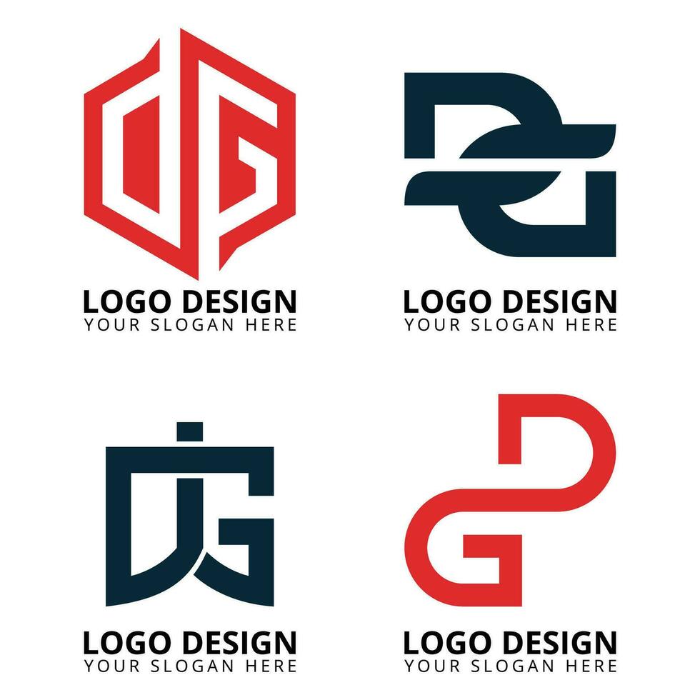 Creative monogram letter dg logo design vector