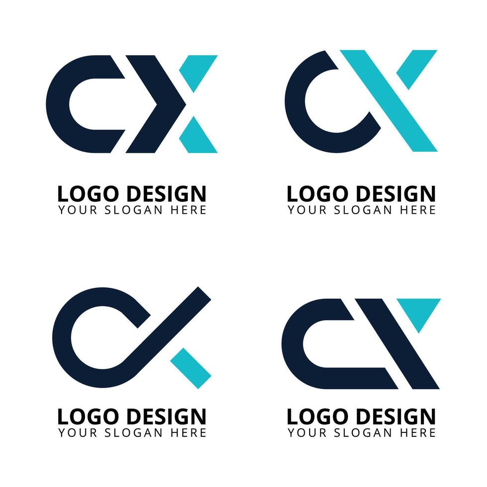 Creative monogram letter cx logo design vector