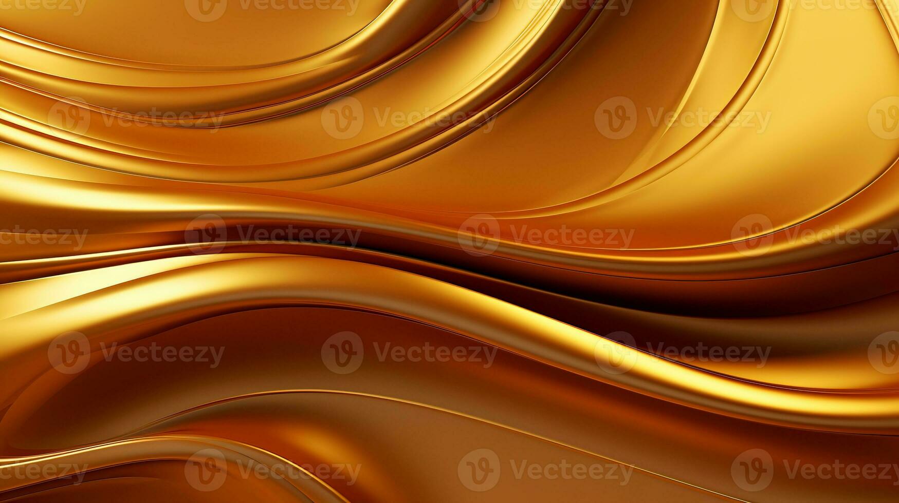 Golden abstract background with smooth lines in it. 3d render illustration photo
