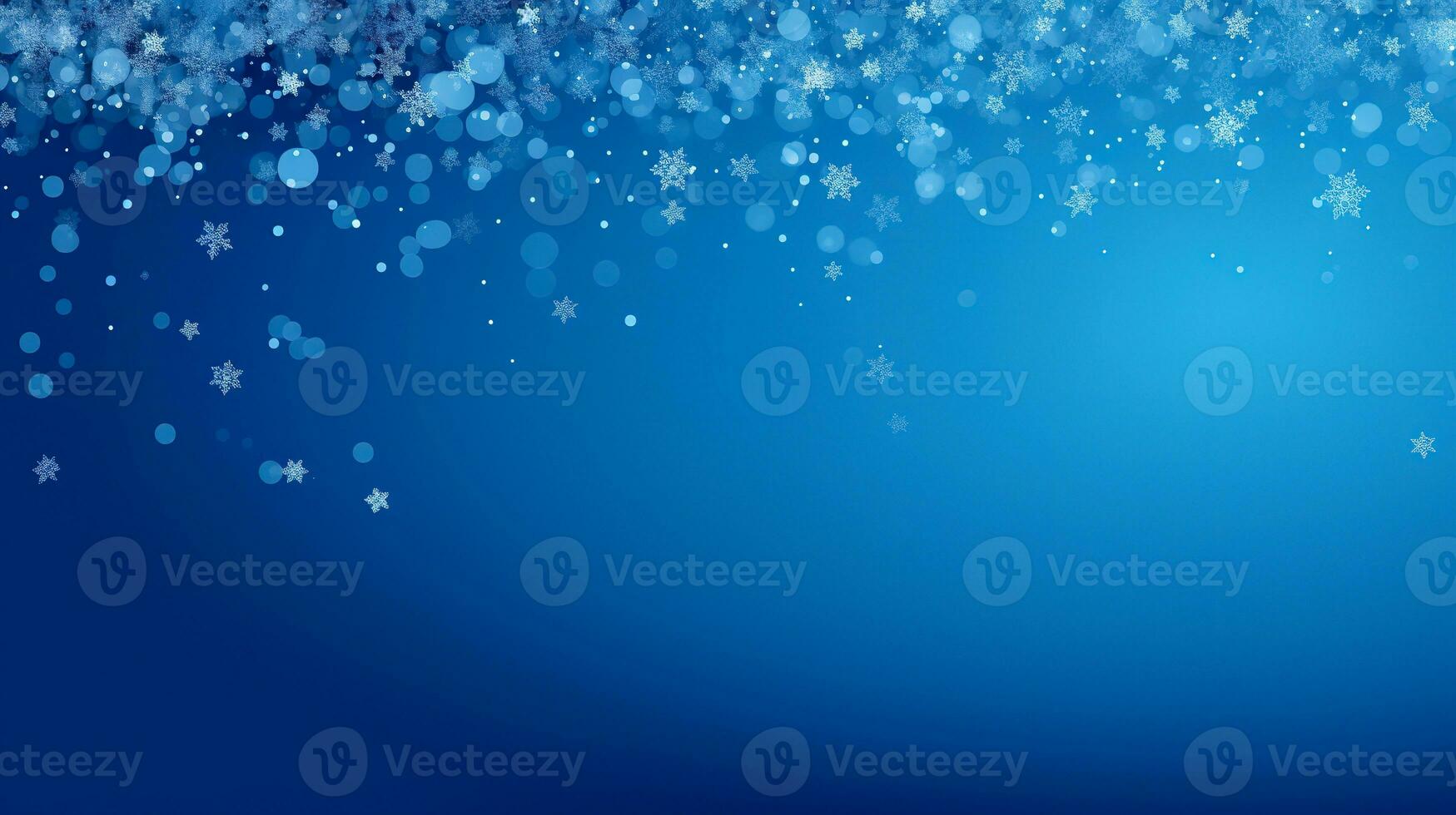 Snowflakes Christmas background. Falling snow on a blue background. photo