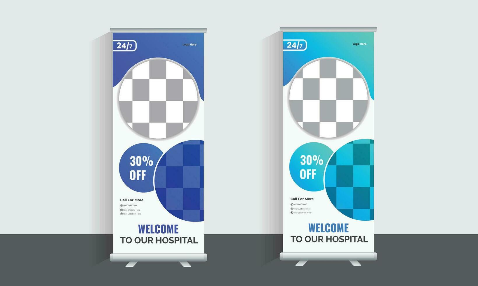 Medical  Roll Up Banner Template Design vector