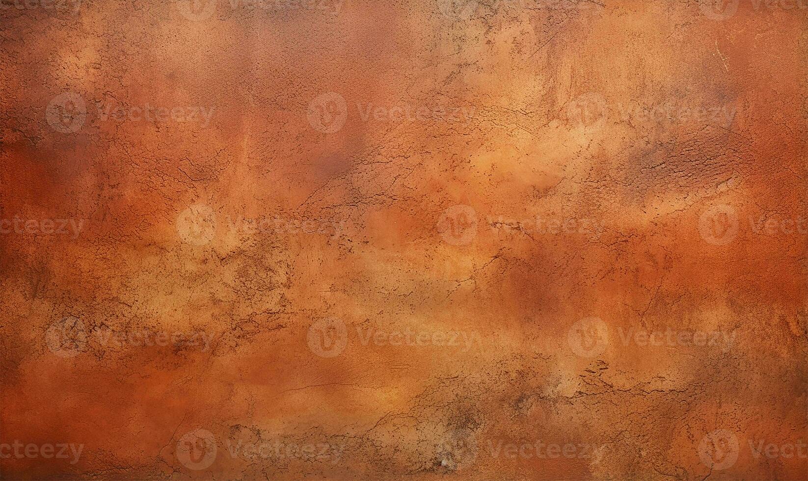 Terra cotta colored Venetian plaster texture applied on a wall. AI Generated photo