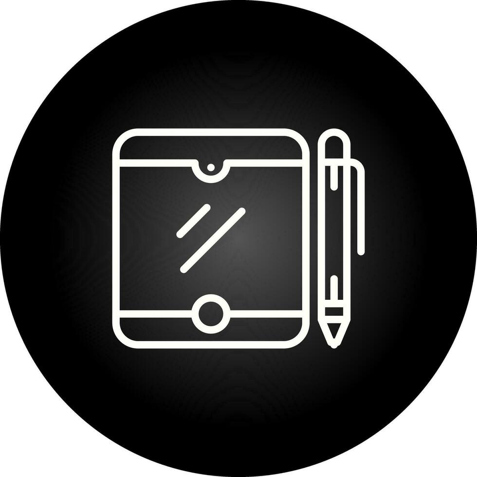 Tablet with pen Vector Icon