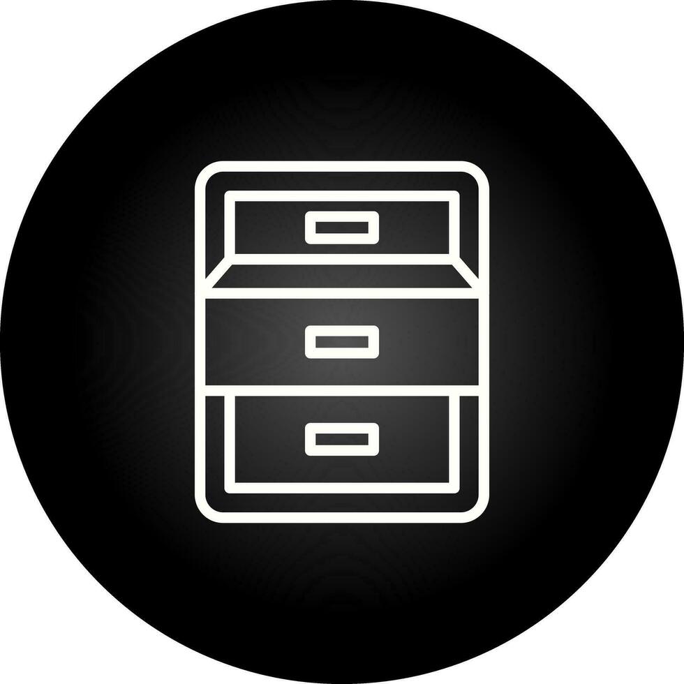 Filing cabinet with open door Vector Icon