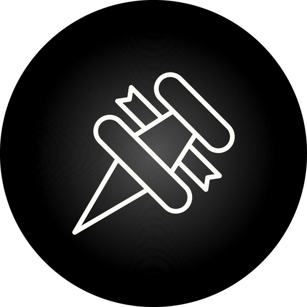 Thumbtack with ribbon Vector Icon