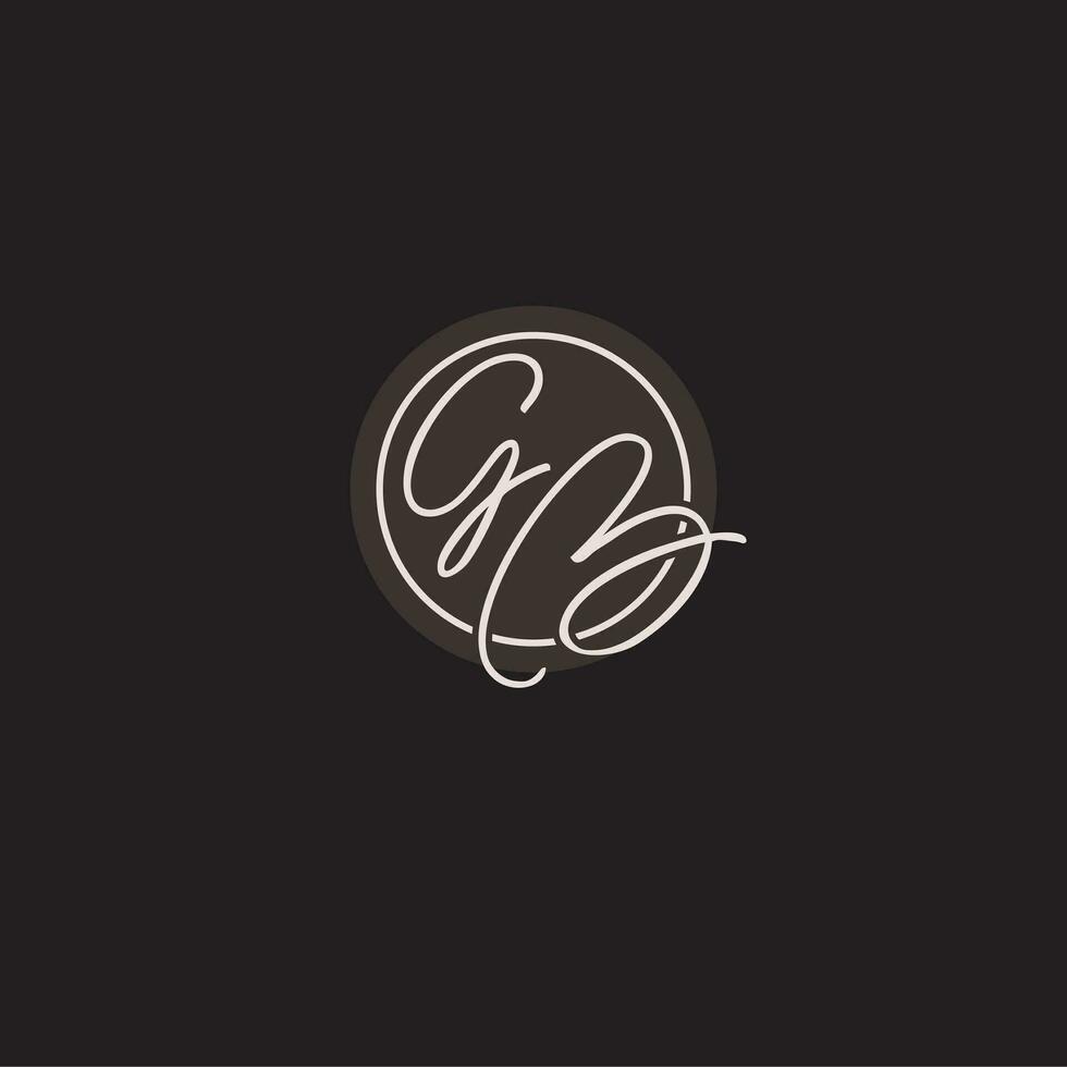 Initials GB logo monogram with simple circle line style vector