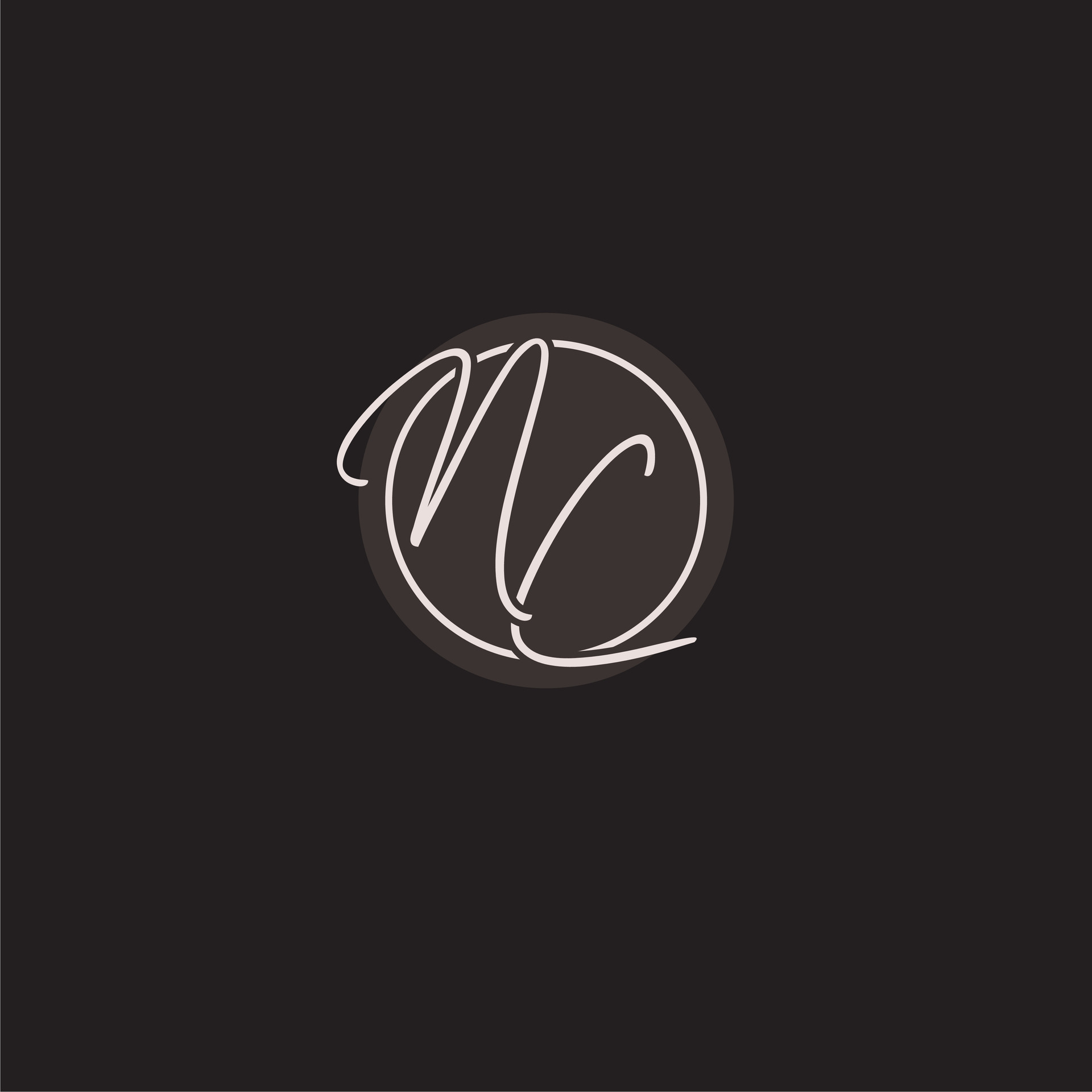 Initials NC logo monogram with simple circle line style 28106500 Vector ...