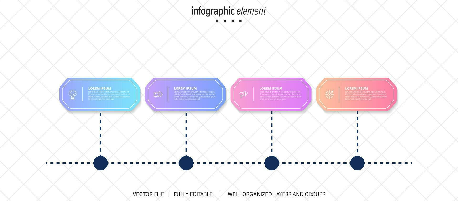 Business process infographic template. Thin line design with numbers 4 options or steps. Vector illustration graphic design