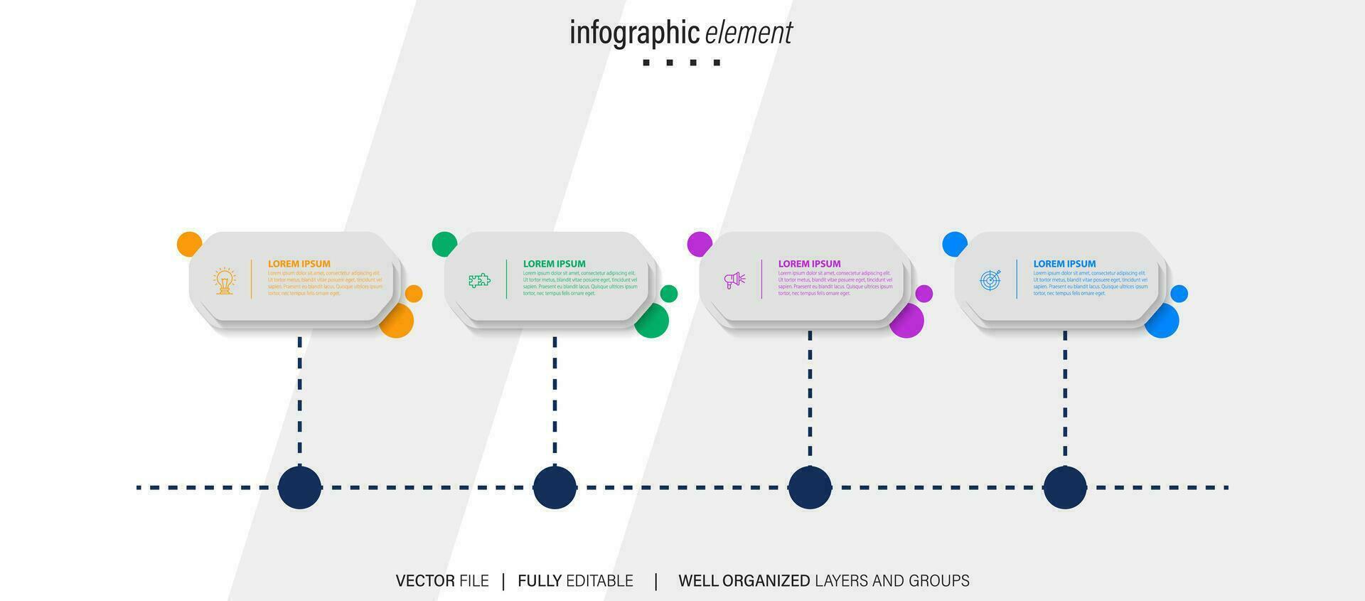 Business process infographic template. Thin line design with numbers 4 options or steps. Vector illustration graphic design