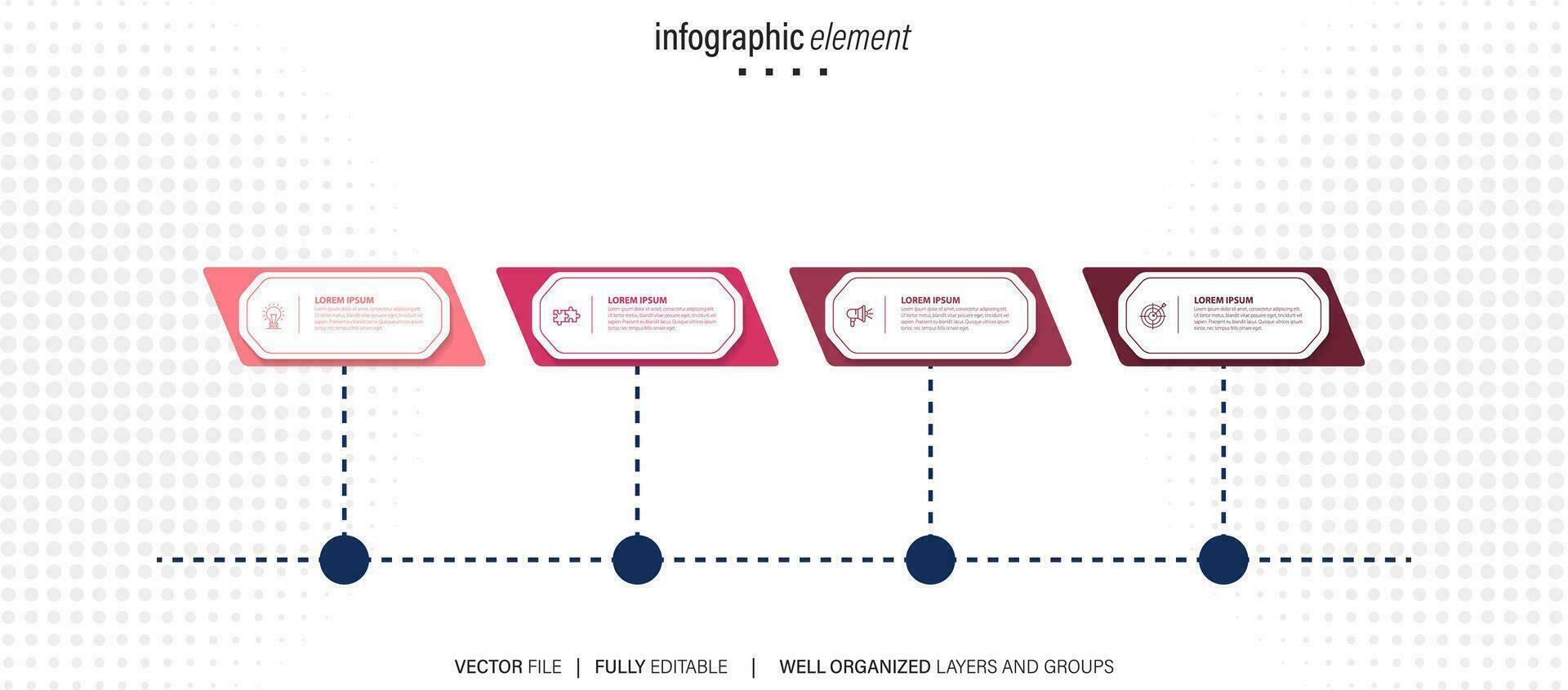 Business process infographic template. Thin line design with numbers 4 options or steps. Vector illustration graphic design