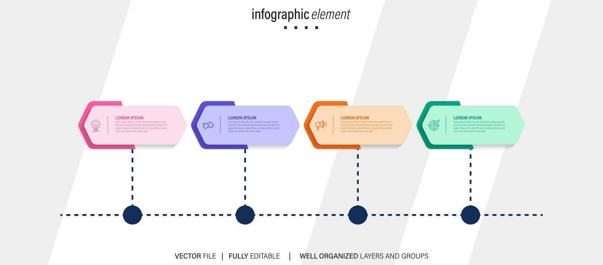 Business process infographic template. Thin line design with numbers 4 options or steps. Vector illustration graphic design