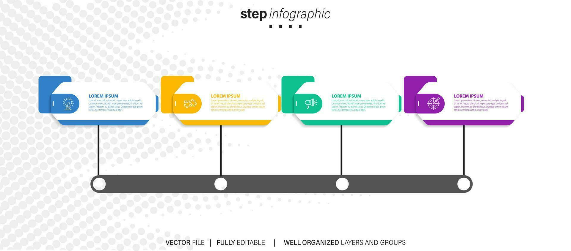 Collection of colorful infographic can be used for workflow layout, diagram, number options, web design. Infographic business concept with options, parts, steps or processes. Vector Eps 10