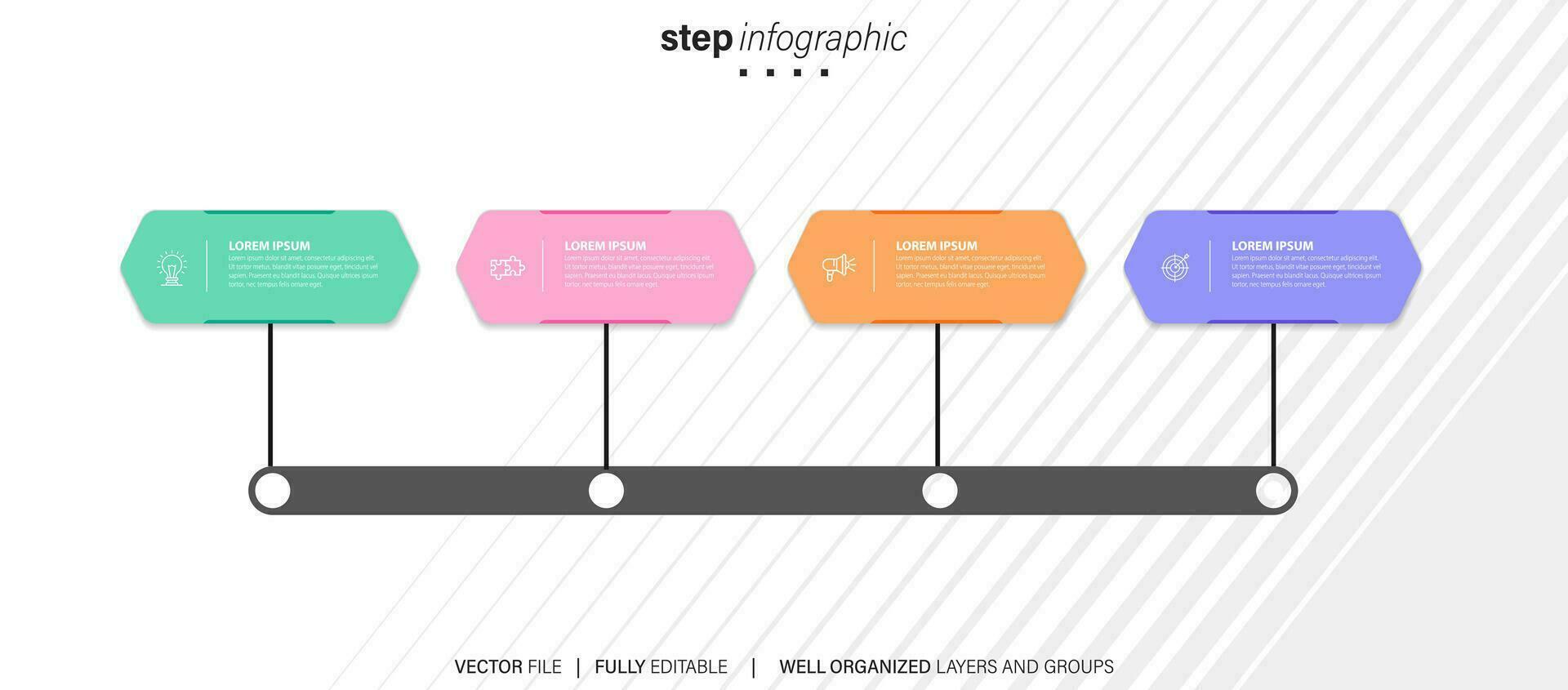 Collection of colorful infographic can be used for workflow layout, diagram, number options, web design. Infographic business concept with options, parts, steps or processes. Vector Eps 10