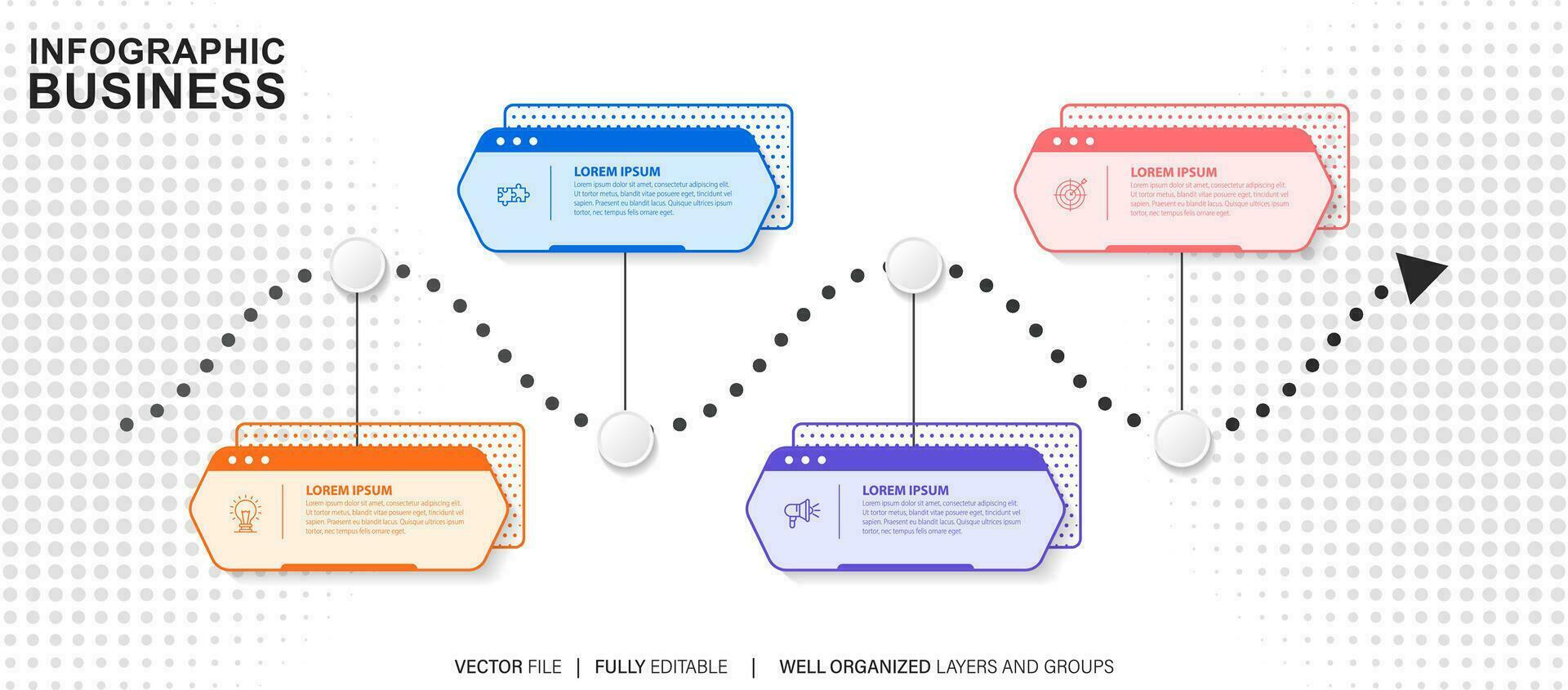 colección de vistoso infografía lata ser usado para flujo de trabajo disposición, diagrama, número opciones, web diseño. infografía negocio concepto con opciones, partes, pasos o procesos. vector eps 10