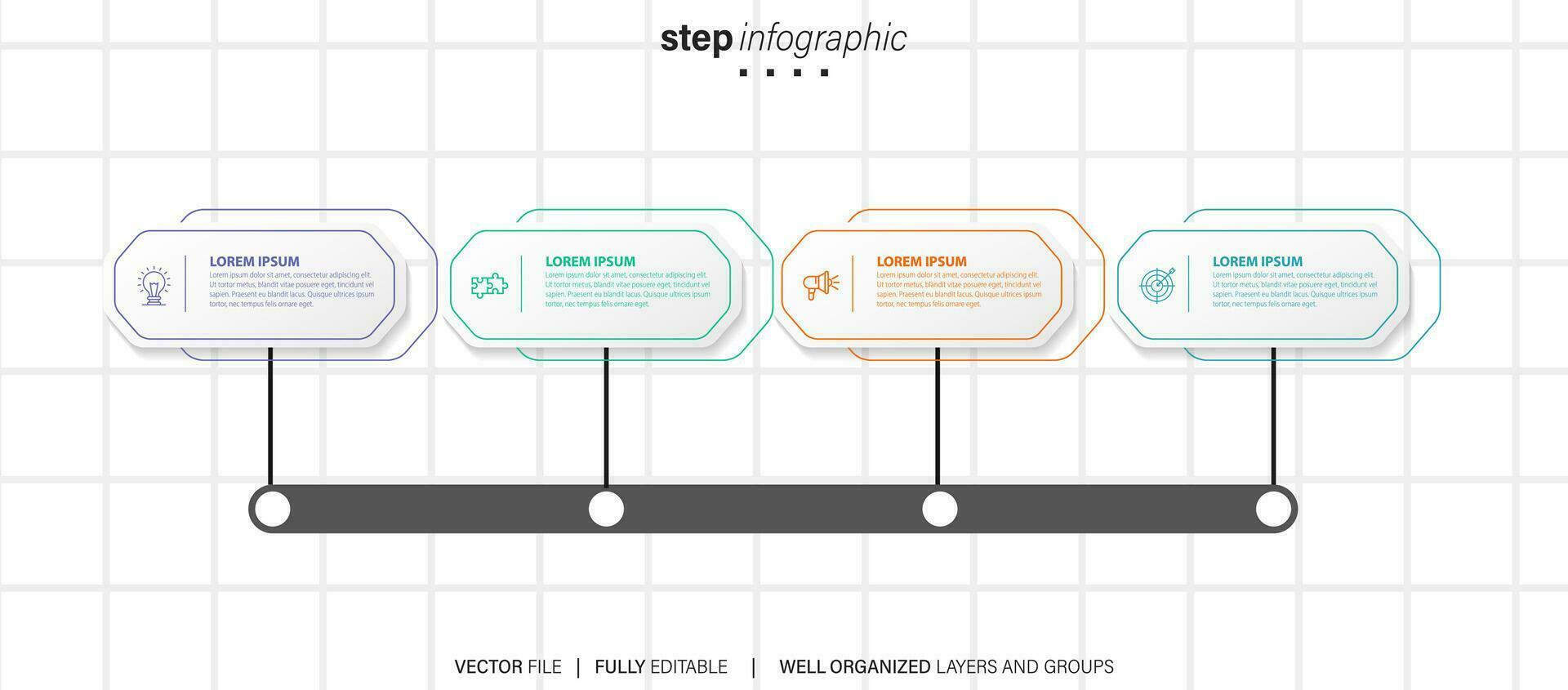 Collection of colorful infographic can be used for workflow layout, diagram, number options, web design. Infographic business concept with options, parts, steps or processes. Vector Eps 10